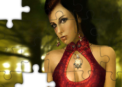 Dziewczyna, Kolczyki, Naszyjnik