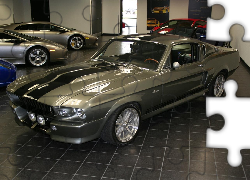 Srebrny, Ford Mustang, GT500, Salon
