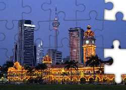 Kuala Lumpur, Budynki, Światła, Malezja