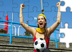 Kobieta, Emocje, Euro, Piłka