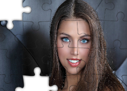 Uśmiechnięta, Dziewczyna, Niebieskie, Oczy