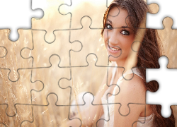 Kobieta, Uśmiech, Oczy, Blask, Słońca