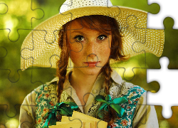 Kobieta, Piegi, Kapelusz