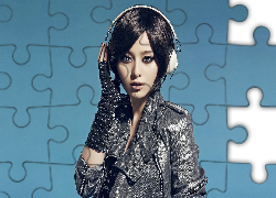 Kobieta, Makijaż, Słuchawki, Kurteczka, Rękawiczka