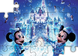 Disneyland, Myszka, Miki, Płatki, Śniegu