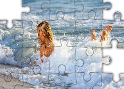 Fale, Woda, Dziewczyna