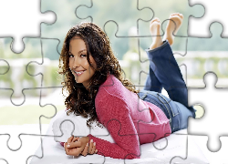 Kobieta, Brunetka, Uśmiech