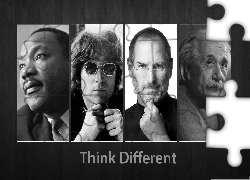 Martin Luther King, John Lennon, Steve Jobs, Albert Einstein