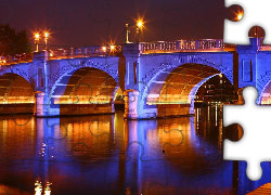 Most, Rzeka, Noc, Światła