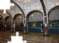 Rosja, Moskwa, Stacja Majakowskaja, Metro
