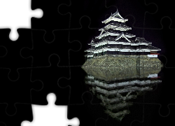 Matsumoto Castle, Nocą, Japonia, Symboliczna, Budowla