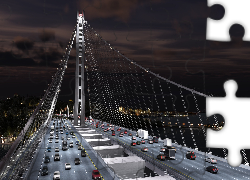 Most, Oakland Bay, Noc, Światła