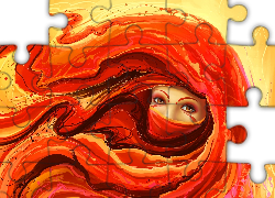 Grafika, Kobieta, Jesienna