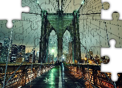 Brooklyn Bridge, Noc, Nowy Jork