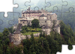 Zamek, Hohenwerfen, Austria, Zalesione, Góry
