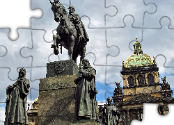 Czechy, Praga, Posąg, Pomnik Świętego Wacława, Muzeum Narodowe