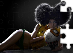 Kobieta, Włosy, Piłka