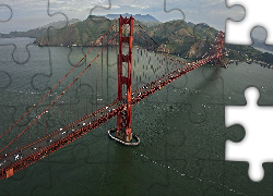 Most, Golden Gate, Woda, Góry, San Francisco