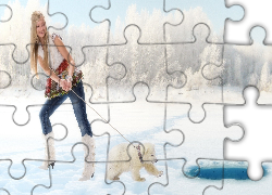 Kobieta, Niedźwiadek, Przyjaźń, Zima