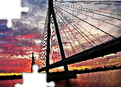 Zachód Słońca, Most, Wiszący, Brazylia