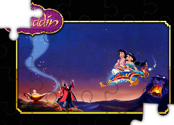 Aladyn, Aladdin, Jasmina, Latający dywan, Lampa