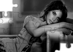 Kobieta, Spojrzenie, Makijaż