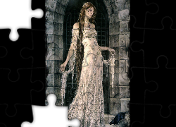 Kobieta, Zamek, Piękna, Suknia