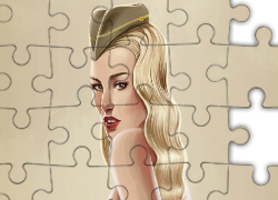 Kobieta, Blondynka, Furażerka