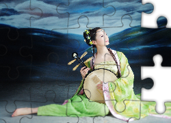 Kobieta, Instrument, Kimono