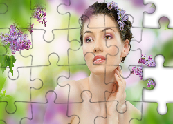 Kobieta, Dłoń, Kwiaty