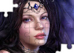 Kobieta, Diadem, Spojrzenie