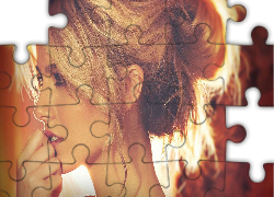 Piękna, Blondynka, Portret