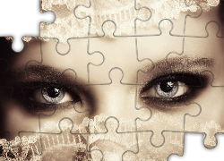 Twarz, Kobiety, Oczy, Koronka