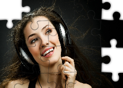 Piękna, Brunetka, Słuchawki