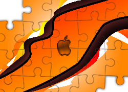 Apple, Logo, Pomarańczowe, Orange