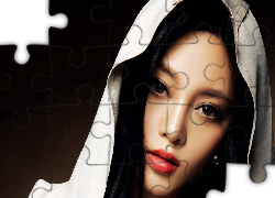 Kobieta, Biały, Kaptur