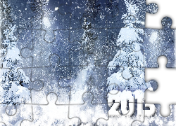 Drzewa, Śnieg, Zima, Nowy Rok 2013