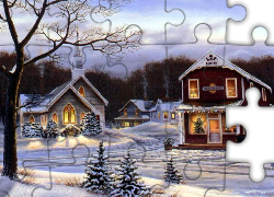 Dom, Kościół, Zima, Boże, Narodzenie