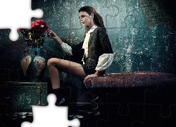 Kobieta, Dzbanek, Kwiatki