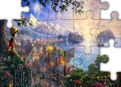Thomas Kinkade, Disney, Pinokio, Wyspa
