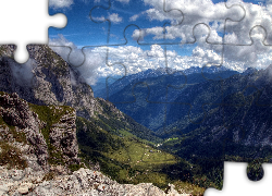 Piękne, Góry, Lasy, Chmury, Austria, Salzburg