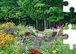 Ogród, Kwiaty, Wypoczynek, Las