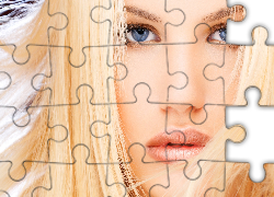 Twarz, Kobiety, Niebieskie, Oczy