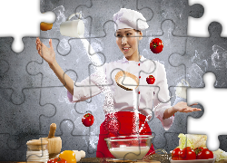 Kobieta, Szef, Kuchni, Produkty