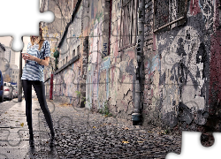 Dziewczyna, Telefon, Legginsy