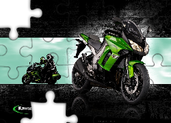 Kawasaki Z 1000 SX, Zielony, Motocykl, Motocykliści