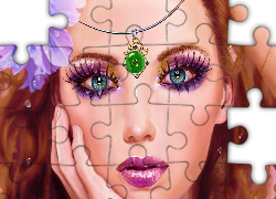 Kobieta, Diadem, Makijaż