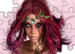 Grafika, Fantasy, Portret, Kobiety, Rozwiane, Włosy