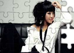 Piękna, Japoneczka, Kanapa