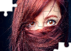 Kobieta, Włosy, Piwne, Oczy